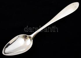 Ezüst(Ag) antik evőkanál, jelzett, h: 22 cm, nettó: 55,5 g