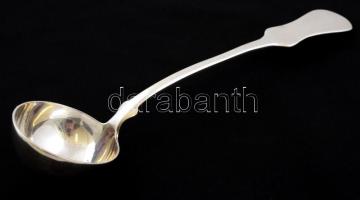 Ezüst(Ag) antik tejmerő kanál, jelzett, h: 22,5 cm, nettó: 72,7 g