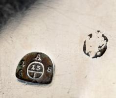 Ezüst(Ag) antik tejmerő kanál, jelzett, h: 22,5 cm, nettó: 72,7 g