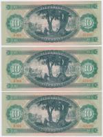 1969. 10Ft (3x) sorszámkövetők T:II