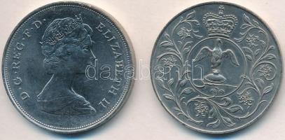 Nagy-Britannia 1977. 25P Cu-Ni "II. Erzsébet / Ezüst jubileum" + 1980. 25P Cu-Ni "II....