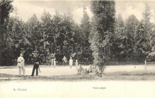 Balatonfüred, Teniszpálya, kiadja Balázsovich Gyula fényképész (vágott / cut)