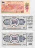 Vegyes: Csehszlovákia 1987. 50K + Jugoszlávia 1978. 1000D + 1981. 1000D (4x) közte 2db sorszámkövető...