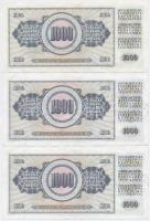 Vegyes: Csehszlovákia 1987. 50K + Jugoszlávia 1978. 1000D + 1981. 1000D (4x) közte 2db sorszámkövető...