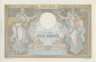 Jugoszlávia / Bácska magyar megszállás 1941. (1931) 1000D rajta magyar 1000P-ős bélyeggel T:I- csak ...