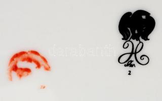 Szász Endre által tervezett Hollóházi porcelán doboz, jelzett, hibátlan, 4x13x9cm