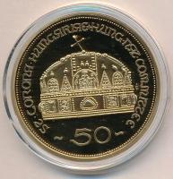 DN "Szent István 969-1969 / Szent Korona" aranyozott fém emlékérem (45mm) T:PP