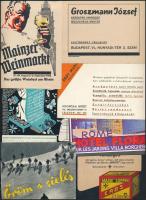 cca 1930-1940 Vegyes reklámnyomtatvány tétel,19 db, különböző méretben és minőségben