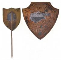 DN "József Attila Gépipari Technikum" festett fém jelvény és kitűző pár T:2 jelvényről hiá...