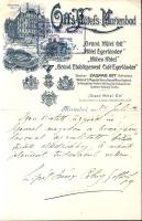 1912 Marienbad Hotel dekoratív számla