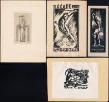 3 db erotikus ex libris ill. alkalmi kisgrafika különböző művészektől (Torró Vilmos, Drahos István, ...