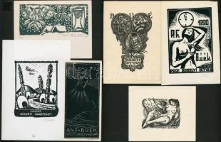 3 db erotikus ex libris ill. alkalmi kisgrafika különböző művészektől (Torró Vilmos, Drahos István, ...