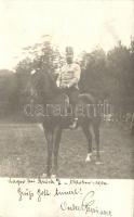 1904 Lajtabruck, Bruck and der Leitha; lovassági katona / cavalryman, August Tőke photo (EK)
