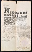 1839 Kovács Miklós (1769-1852) erdélyi római katolikus püspök által sajátkezűleg aláírt házassági engedély