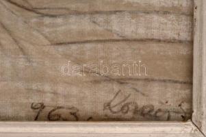 Kovács jelzéssel: A nagy tél 1963. Vegyes technika, karton, üvegezett keretben, 30×42 cm