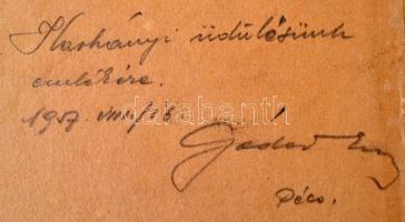 Gádor Emil (1911-1998): Harkányi üdülésünk emlékére. Jelzett ceruzarajz. 28x20 cm