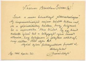 1986 Dudás László bélygetervező saját kézzel írt levele, melyben az általa tervezett Budavári Sikló bélyegről ír.