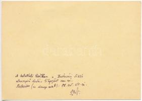 1986 Dudás László bélygetervező saját kézzel írt levele, melyben az általa tervezett Budavári Sikló ...