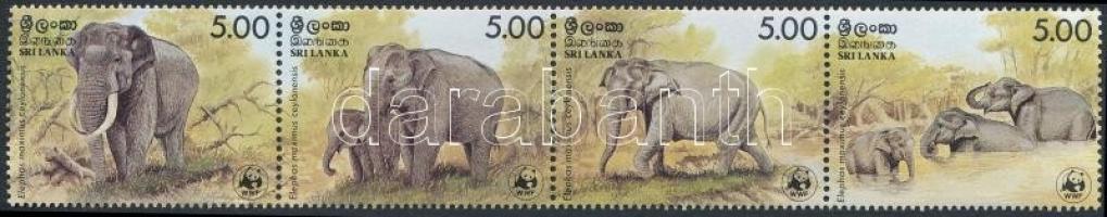 WWF: Elephant stripe of 4, WWF: Elefánt négyescsík