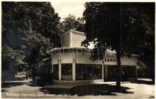 Pöstyén, Piestany; Viliam Lampl üzlete, park / Obchodny dom / shop, park