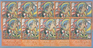 Stockholmi olimpia 1912. 10 klf levélzáró