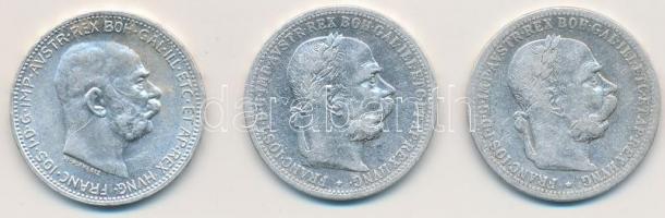 Ausztria 1895-1915. 1K Ag "Ferenc József" (3xklf) T:2-3 
Austria 1895-1915. 1 Corona Ag &...