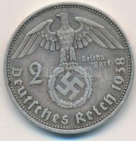 Német 3. Birodalom 1938A 2M Ag "Hindenburg" T:2,2- ph.
German Third Reich 1938A 2 Mark Ag...