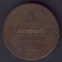 Ausztria/magyar verdejel 1851G 1Kr T:3