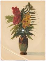 11 db MODERN Colorvox és külföldi hanglemez-képeslap borítékban; virágok, Bruges, Brussels / 11 mode...