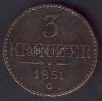 Ausztria/magyar verdejel 1851G 3Kr T:3/3-