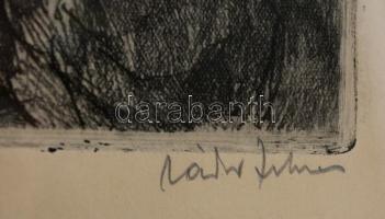 Zádor István (1882-1963): Jeruzsálem,  rézkarc, papír, jelzett, üvegezett fa kereteben,19x23cm