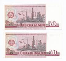 NDK 1971. 50M (2x) sorszámkövetők T:I
GDR 1971. 50 Mark (2x) sequential serials C:UNC
Krause 30