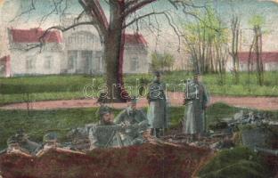 I. világháborús osztrák-magyar gépfegyverosztag / WWI K. u. K. machine gun squad (kopott sarkak / worn corners)