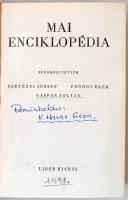 Csetényi József, et alii (szerk.): Mai enciklopédia. Budapest, 1941, Liber kiadás. Kiadói félvászon ...