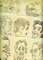 Híres emberek Rózsahegyi György 24 db karikatúra-levelezőlapja