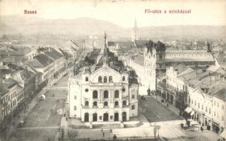 Kassa, Kosice; Fő utca a színházzal / main street with the theatre