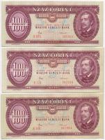 1962. 100Ft (3x) + 1984. 100Ft (4x) nyomdai papírránc T:III,II