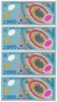 Románia 1999. 2000L (4x) sorszámkövetők T:I
Romania 1999. 2000 Lei (4x) sequential serials C:UNC