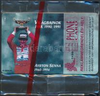 1995 Ayrton Senna motívumos telefonkártya, bontatlan csomagolásban