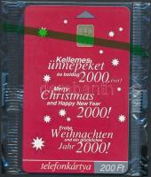 1999 Karácsony és újév motívumos telefonkártya, bontatlan csomagolásban