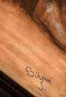 Bihari jelzéssel: Búsuló juhász. Tempera, papír, üvegezett keretben, 55×41 cm