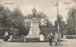 Temesvár, Timisoara; Scudier szobor, kiadja Csendes Jakab / statue