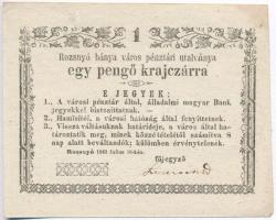 Rozsnyó 1849. 1kr Rozsnyó város pénztári utalványa T:II vágott, részben restaurált