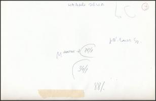 cca 1985 Hamari Júlia opera-énekesnő a színpadon és az otthonában, 6 db feliratozott vintage fotó, 1...