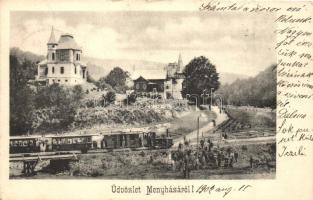 Menyháza, Moneasa; Zubor villa, kisvasút / villa, narrow gauge railway