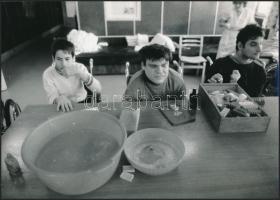 cca 1985 Autisták, Varga Zsolt képriportja, 8 db pecséttel jelzett vintage fotó, 16x23 cm