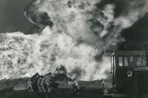 1979 Zsanai gázkitörés, vintage fotó, 17x23,5 cm