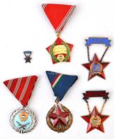 6db-os vegyes szocialista kitüntetés tétel, az egyik miniatűr, közte 1951. "Közbiztonsági Érem" bronz fokozata a rendőrség tagjai részére T:2