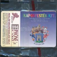 1994 Kaposfesték Kft. reklámmotívumos telefonkártya, bontatlan csomagolásban
