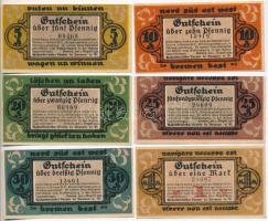 Németország / Weimari Köztársaság / Bréma 1921. 5pf + 10pf + 20pf + 25pf + 30pf + 1M T:I-,II
German...